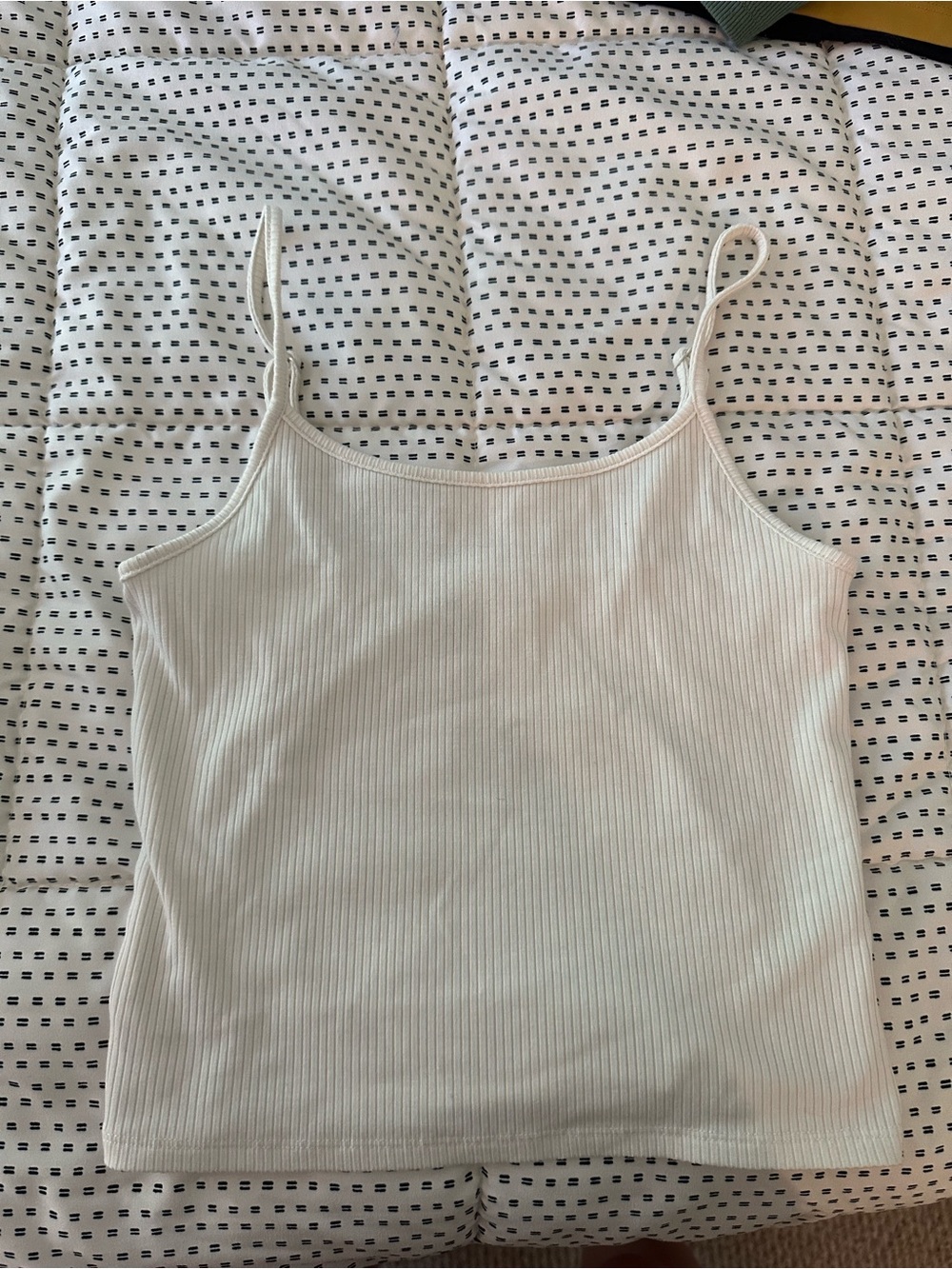 American Eagle Outfitters White Ribbed Spaghetti Strap Cami